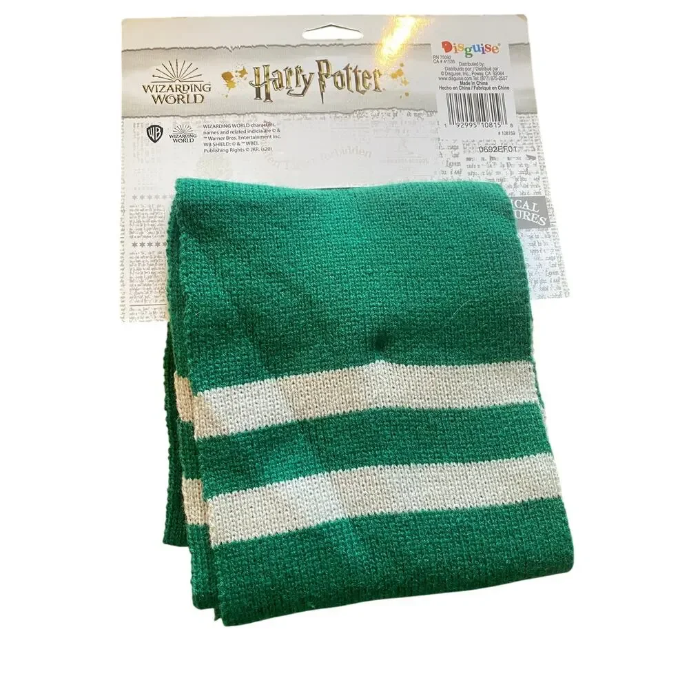 Disguise Harry Potter Wizarding World Slytherin Scarf Green Gray Costume NEW